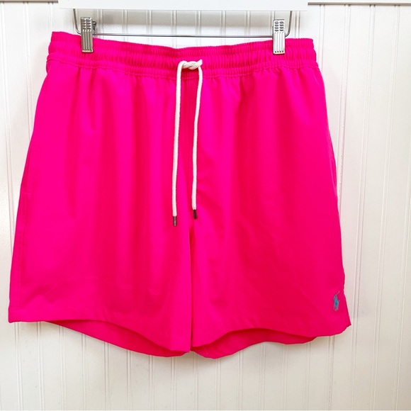 Polo Ralph Lauren Traveler Bright Pink Swim Trunks Swim Shorts Men’s XL - Picture 2 of 8
